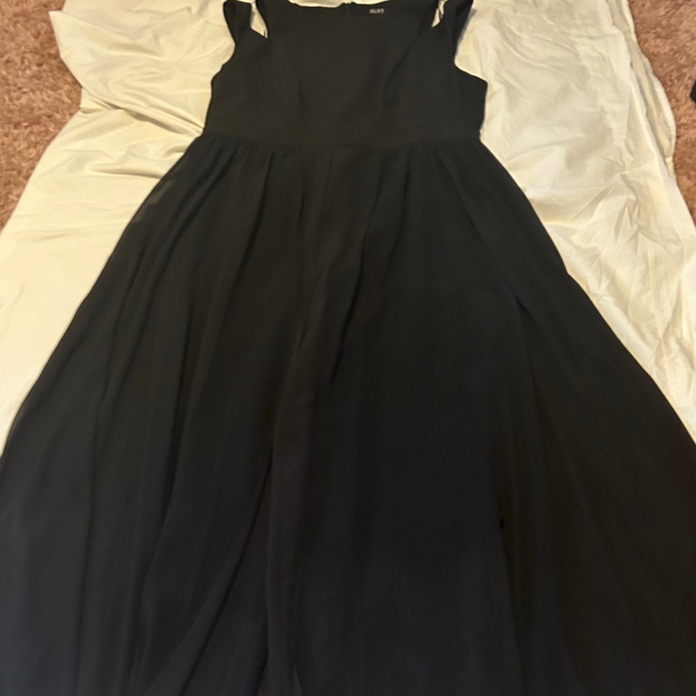 SLNY SL Fashions New York Sleeveless Skirted Black Jumpsuit / 18